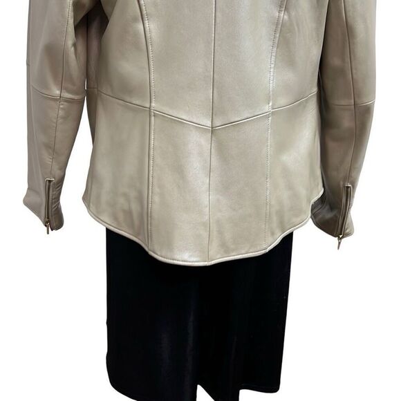 Bradley Bradley Bayou champagne Leather Jacket Size Small - Picture 5 of 10